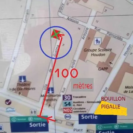 Apartman Pigalle Montmartre - 2 Minutes De La Station Metro Pigalle - De 25 M2 - 2 Lits Simples Type Gigogne Pour 2 Pers-zone Tres Touristique - Cabaret Moulin Rouge A 200 M,cafe Aux Noctambules,cabaret Chez Michou Restaurant Bouillon Pigalle,theatre D